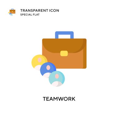 Takım çalışması vektör simgesi. Düz çizim. EPS 10 vektörü.