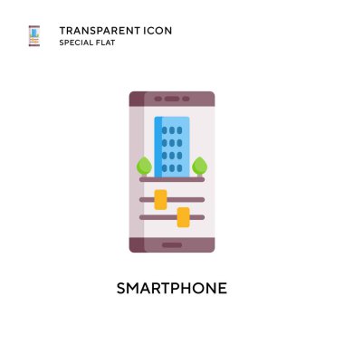 Akıllı telefon vektör simgesi. Düz çizim. EPS 10 vektörü.