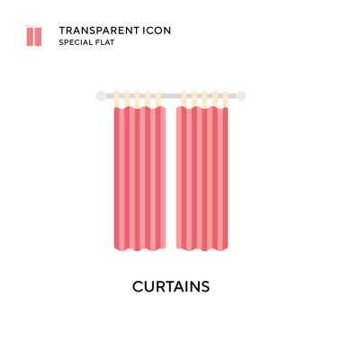 Perde vektör simgesi. Düz çizim. EPS 10 vektörü.