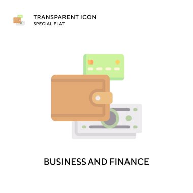 İş ve finans vektör simgesi. Düz çizim. EPS 10 vektörü.