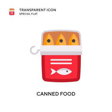Konserve gıda vektör simgesi. Düz çizim. EPS 10 vektörü.