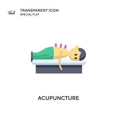 Akupunktur vektör simgesi. Düz çizim. EPS 10 vektörü.