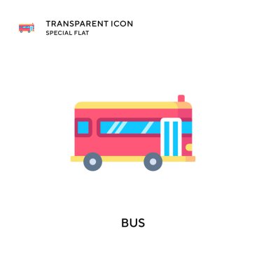 Otobüs vektör simgesi. Düz çizim. EPS 10 vektörü.