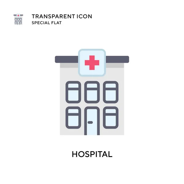 Icono Vectorial Hospital Ilustración Estilo Plano Eps Vector — Archivo Imágenes Vectoriales