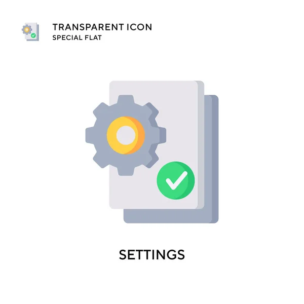 Paramètres Icône Vectorielle Illustration Style Plat Vecteur Eps — Image vectorielle