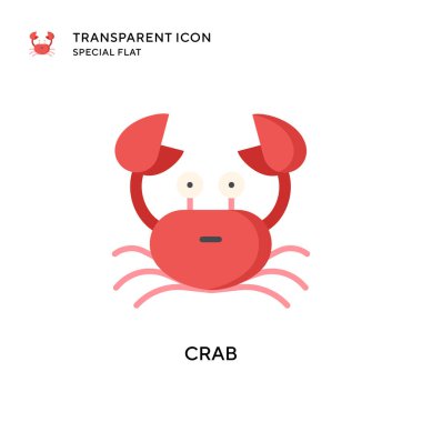 Yengeç vektör simgesi. Düz çizim. EPS 10 vektörü.