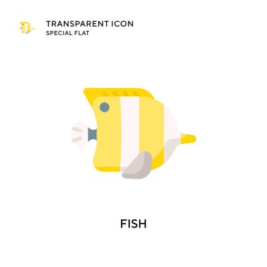 Balık vektör simgesi. Düz çizim. EPS 10 vektörü.