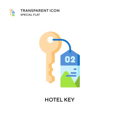 Otel anahtar vektör simgesi. Düz çizim. EPS 10 vektörü.