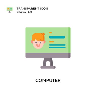 Bilgisayar vektör simgesi. Düz çizim. EPS 10 vektörü.