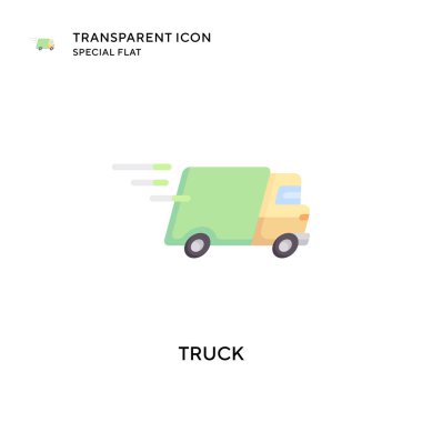 Kamyon vektör simgesi. Düz çizim. EPS 10 vektörü.