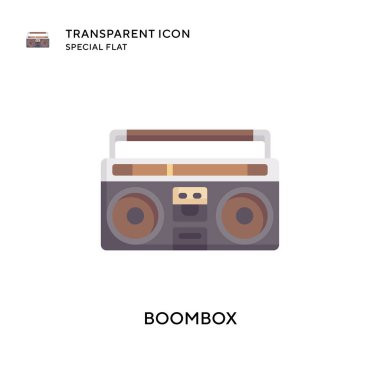Boombox vektör simgesi. Düz çizim. EPS 10 vektörü.