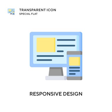 Tepkili tasarım vektör simgesi. Düz çizim. EPS 10 vektörü.