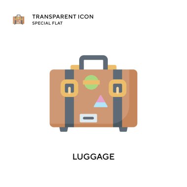 Bagaj vektör simgesi. Düz çizim. EPS 10 vektörü.