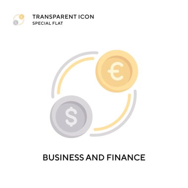 İş ve finans vektör simgesi. Düz çizim. EPS 10 vektörü.