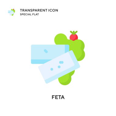 Feta vektör simgesi. Düz çizim. EPS 10 vektörü.
