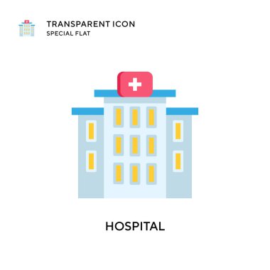 Hastane vektör ikonu. Düz çizim. EPS 10 vektörü.