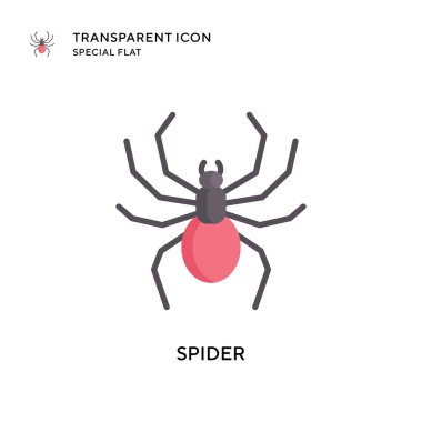 Örümcek vektör simgesi. Düz çizim. EPS 10 vektörü.