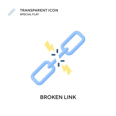 Kırık bağlantı vektör simgesi. Düz çizim. EPS 10 vektörü.