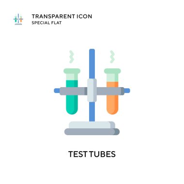 Test tüpleri vektör simgesi. Düz çizim. EPS 10 vektörü.
