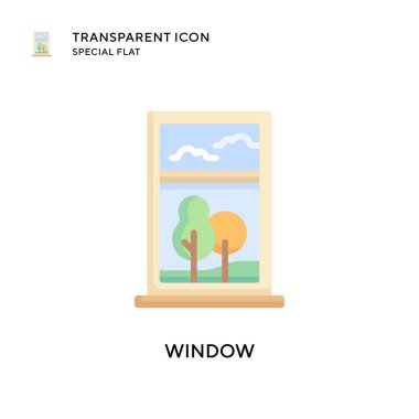 Pencere vektör simgesi. Düz çizim. EPS 10 vektörü.