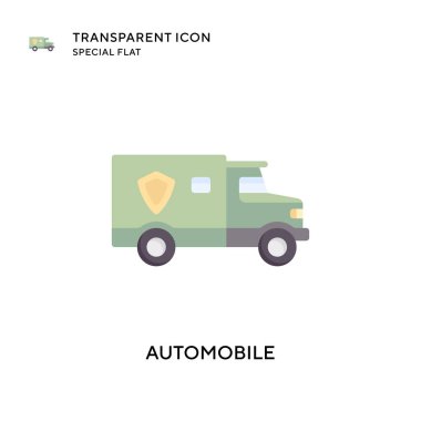 Otomobil vektör simgesi. Düz çizim. EPS 10 vektörü.