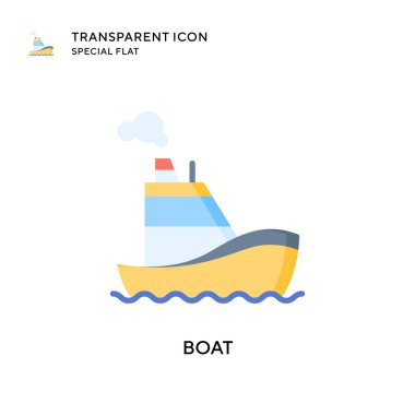 Tekne vektör simgesi. Düz çizim. EPS 10 vektörü.