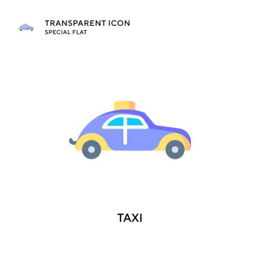 Taksi vektör simgesi. Düz çizim. EPS 10 vektörü.