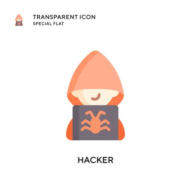 Hacker vektör simgesi. Düz çizim. EPS 10 vektörü.