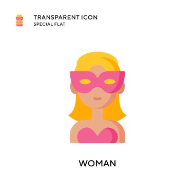 Kadın vektör simgesi. Düz çizim. EPS 10 vektörü.