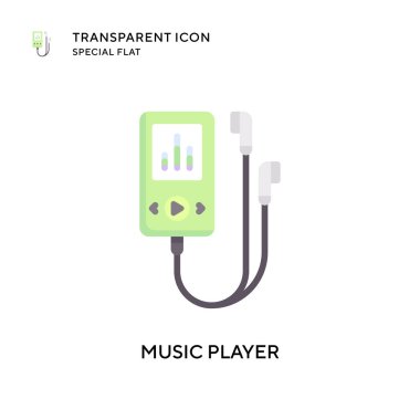 Müzik çalar vektör simgesi. Düz çizim. EPS 10 vektörü.