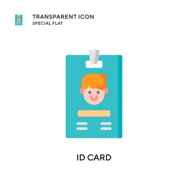 Kimlik kartı vektör simgesi. Düz çizim. EPS 10 vektörü.