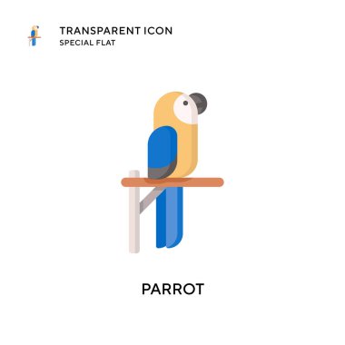 Papağan vektör simgesi. Düz çizim. EPS 10 vektörü.