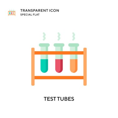 Test tüpleri vektör simgesi. Düz çizim. EPS 10 vektörü.