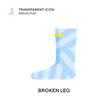 Kırık bacak vektör simgesi. Düz çizim. EPS 10 vektörü.