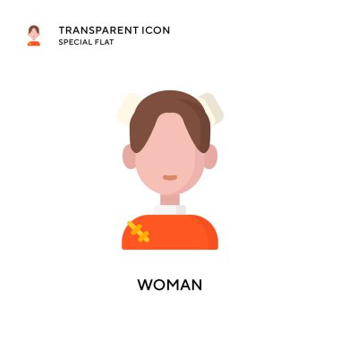 Kadın vektör simgesi. Düz çizim. EPS 10 vektörü.