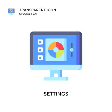 Ayarlar vektör simgesi. Düz çizim. EPS 10 vektörü.