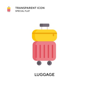 Bagaj vektör simgesi. Düz çizim. EPS 10 vektörü.