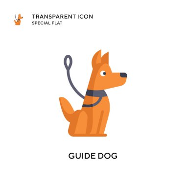 Köpek vektör simgesine rehberlik et. Düz çizim. EPS 10 vektörü.