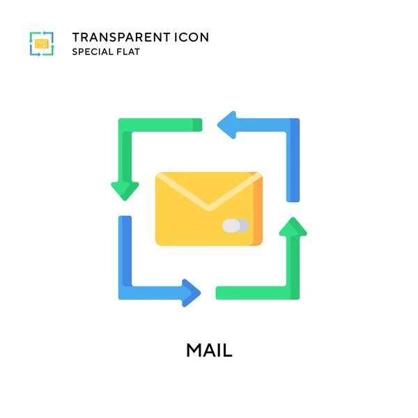 Icône Vectorielle Mail Illustration Style Plat Vecteur Eps — Image vectorielle