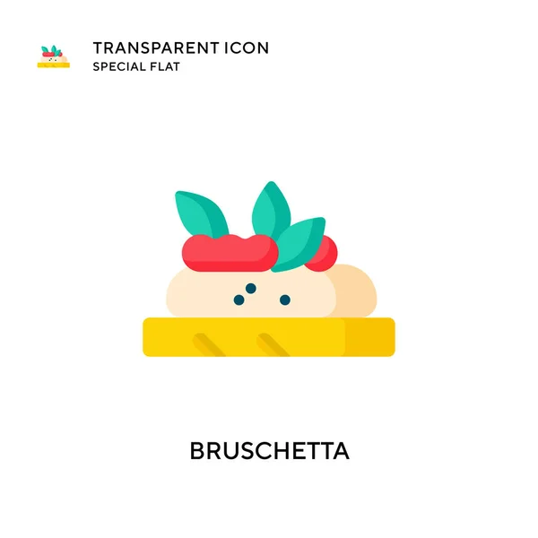 Icono Vector Bruschetta Ilustración Estilo Plano Eps Vector — Vector de stock