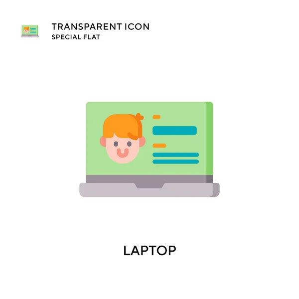 Laptop Vectoricoon Platte Stijl Illustratie Eps Vector — Stockvector