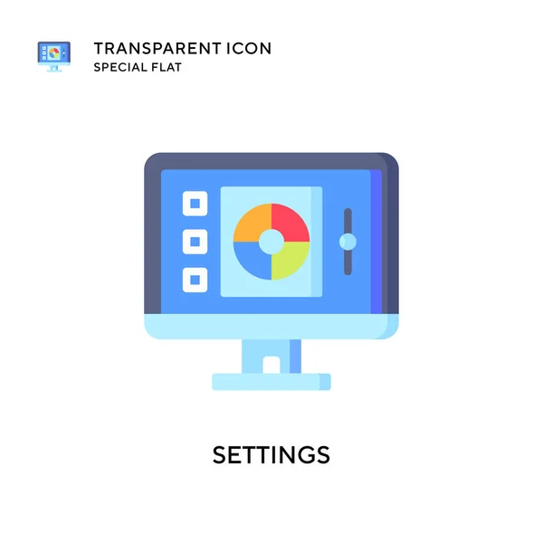 Значок Вектора Настроек Иллюстрация Плоском Стиле Вектор Eps — стоковый вектор
