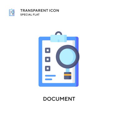 Belge vektör simgesi. Düz çizim. EPS 10 vektörü.