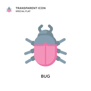 Böcek vektör simgesi. Düz çizim. EPS 10 vektörü.