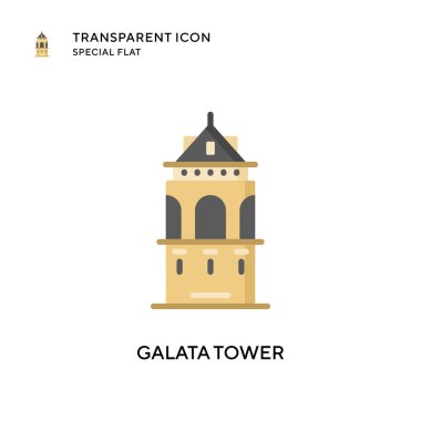 Galata kule vektör simgesi. Düz çizim. EPS 10 vektörü.