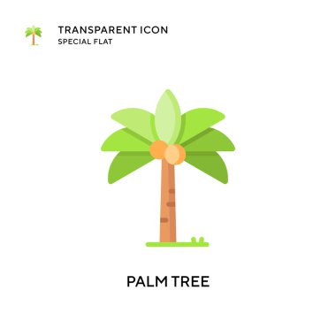 Palmiye ağacı vektör simgesi. Düz çizim. EPS 10 vektörü.