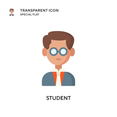 Öğrenci vektör simgesi. Düz çizim. EPS 10 vektörü.