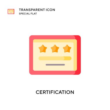 Sertifika vektör simgesi. Düz çizim. EPS 10 vektörü.