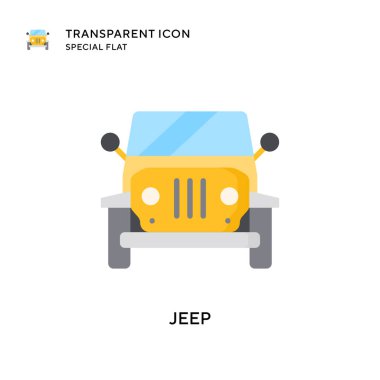 Jeep vektör simgesi. Düz çizim. EPS 10 vektörü.