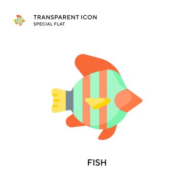 Balık vektör simgesi. Düz çizim. EPS 10 vektörü.